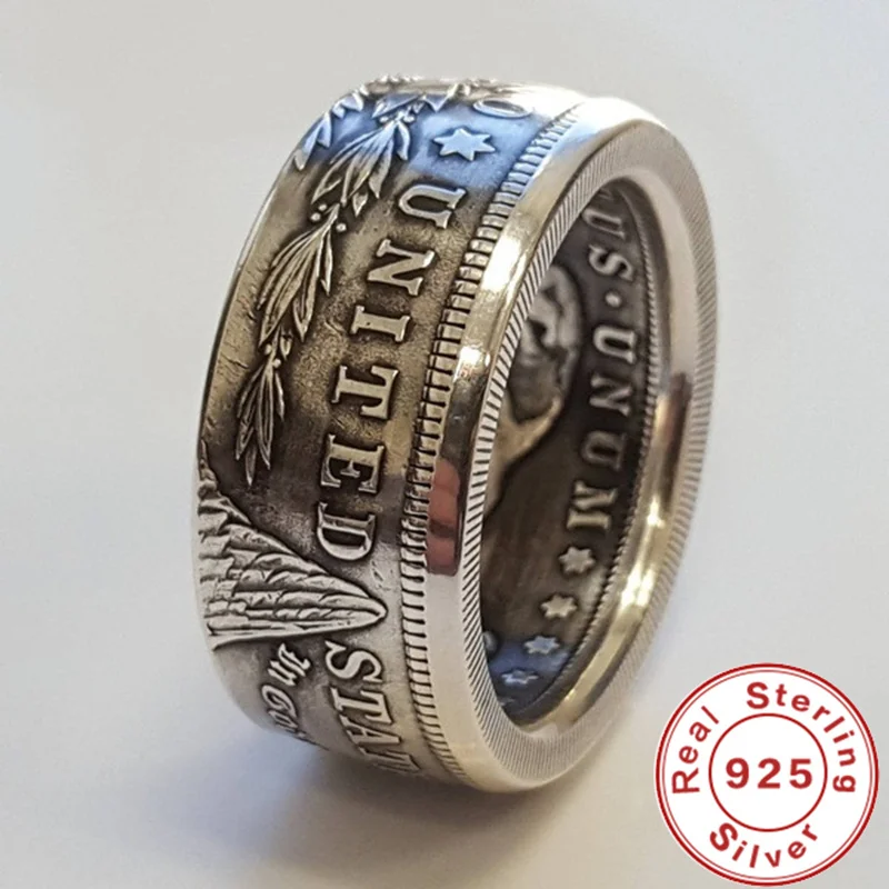 Nuovo anello in argento Sterling S925 anello in argento tailandese con emblema nazionale Vintage per regali di gioielli da uomo