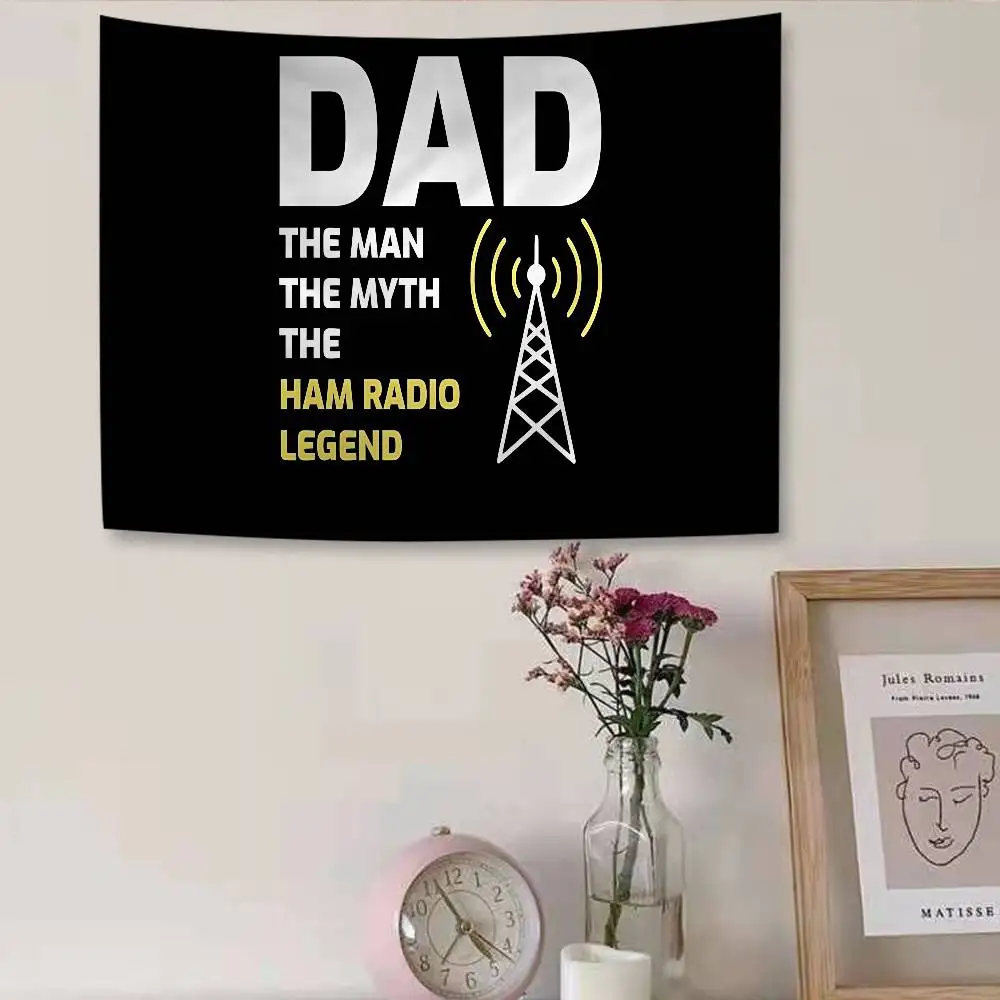 Licensed H-Ham Retro Radios Printed Large Wall Tapestry Hanging Tarot Hippie Wall Rugs Dorm Cheap Hippie Wall Hanging