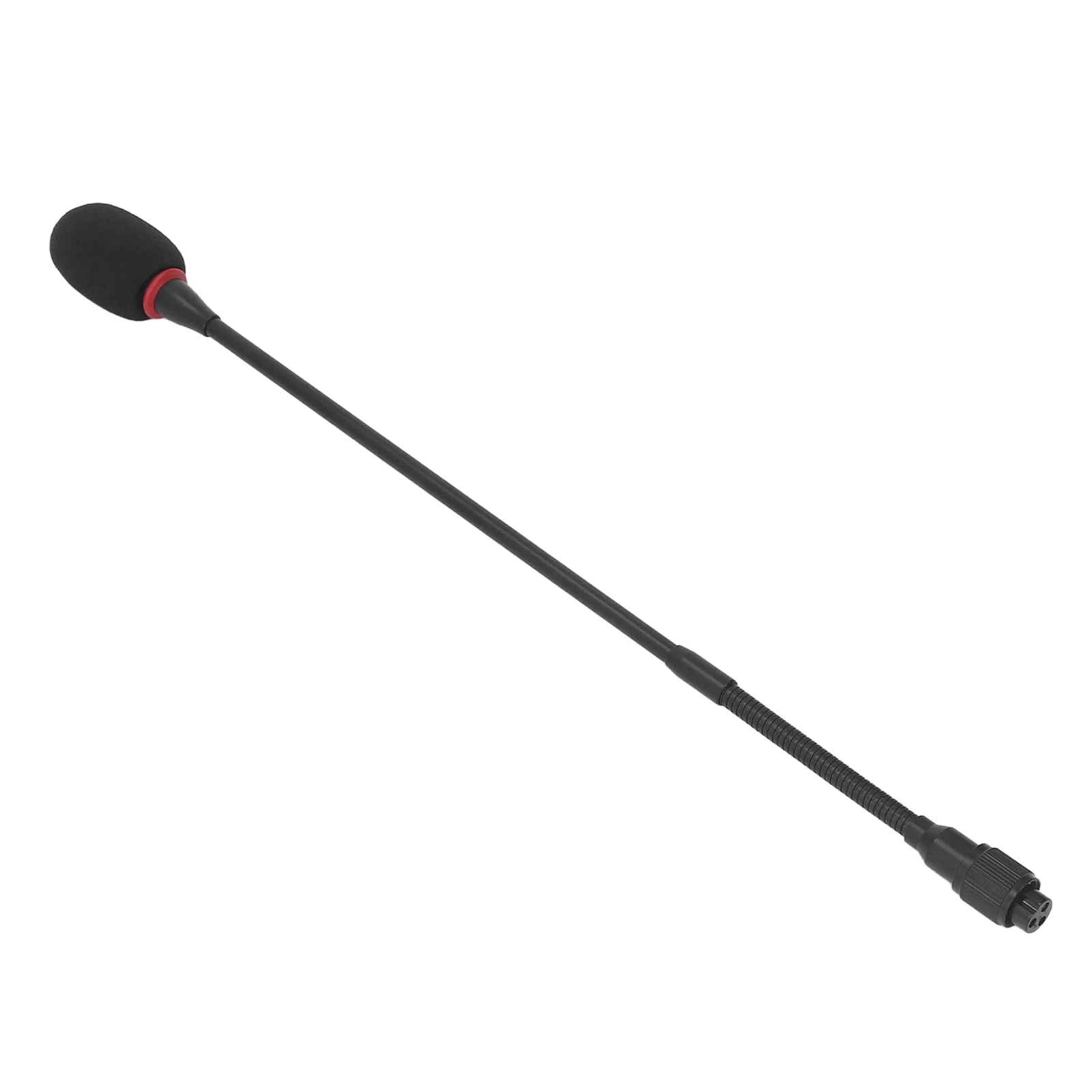 42cm Gooseneck Microphone 3 Holes Flexible Aluminum Alloy Gooseneck Condenser Microphone with Windproof Cotton for Conference