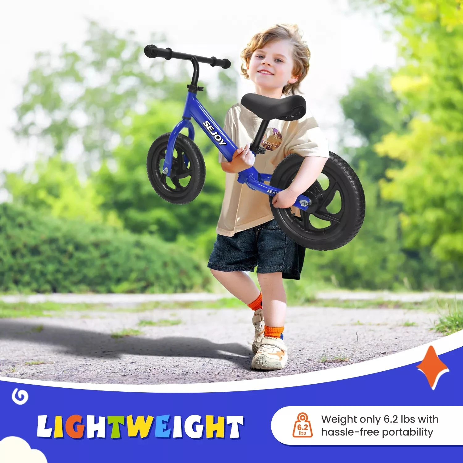 Sejoy Kids Balance Bicycle 12" Sport Bike สําหรับเด็กไม่มีคันเหยียบ 2-6 ปี จักรยานฝึกเด็กวัยหัดเดิน