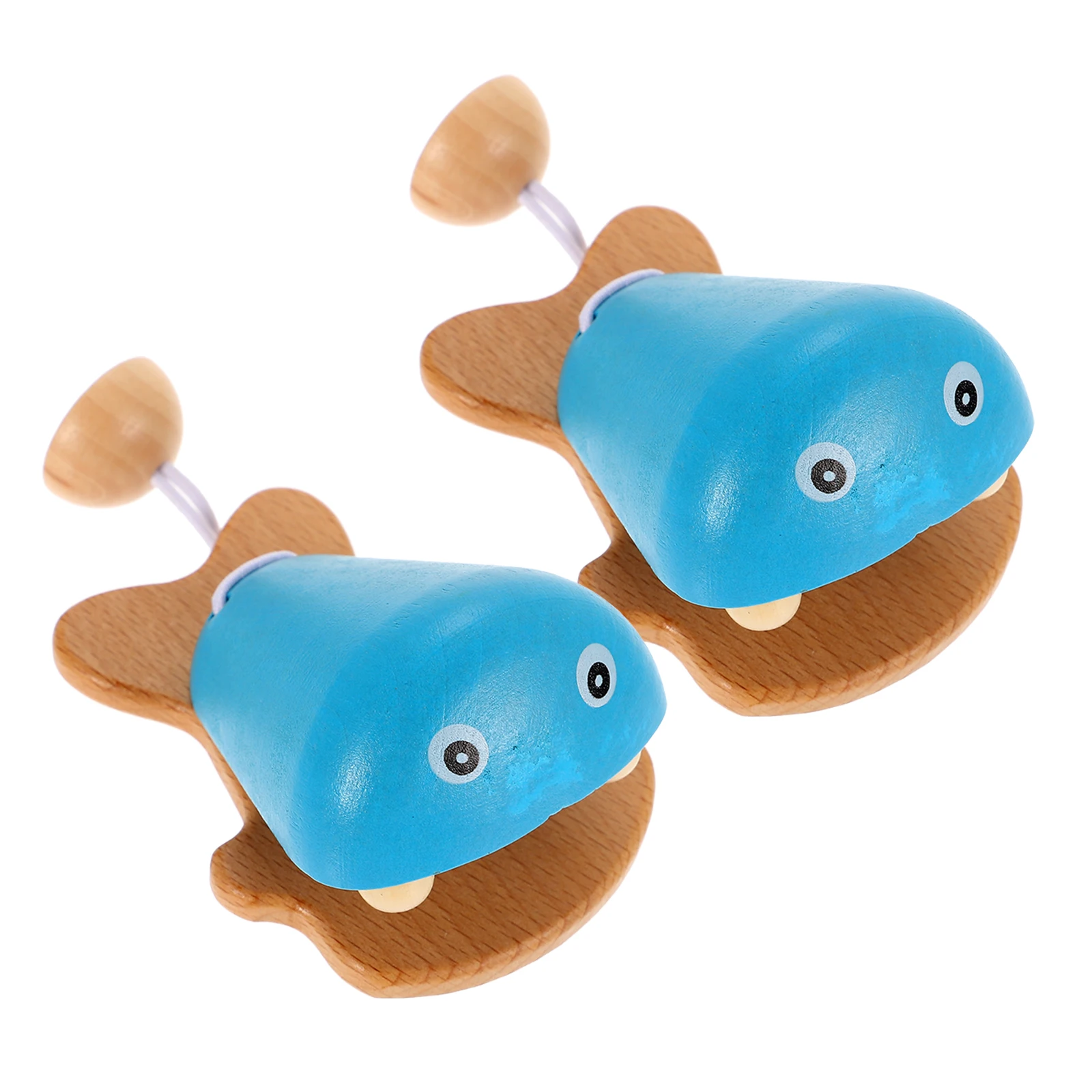 

2 Pcs Fish Castanets Toys Kids Supply Wear resistant Children Musical Perception Wooden Instrument Toddler Educational Gift