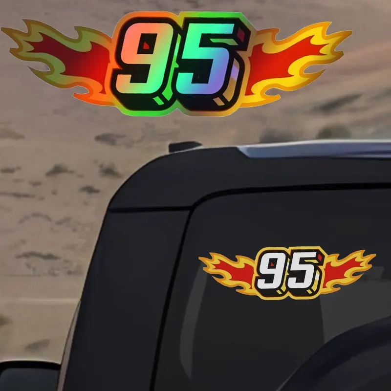 

Racing Style Sticker with Bright Red and Yellow Design Flame Vinyl Car Sticker - Waterproof and Sunscreen