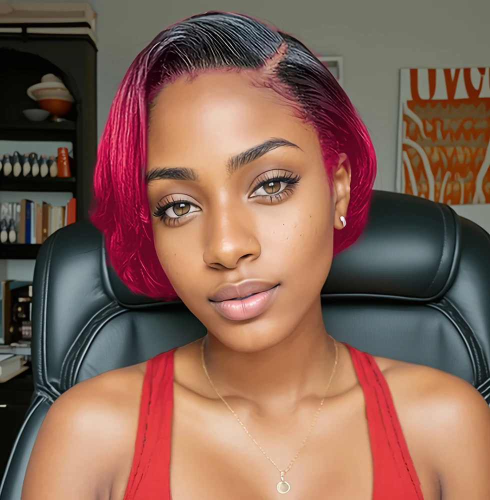 

Хэллоуин 13x4 кружевные короткие прямые парики из натуральных волос парик с стрижкой пикси повседневная часть использование парик Реми для женщин