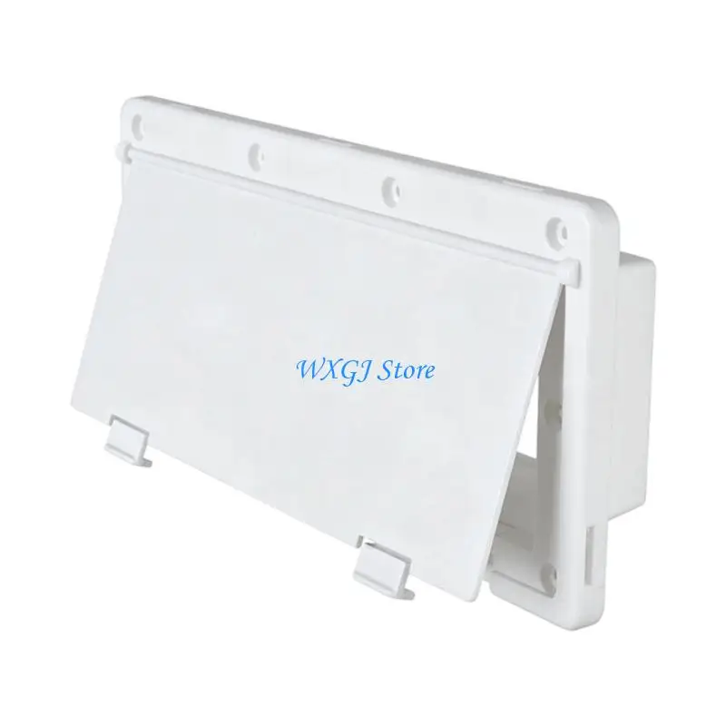 37JE Motorhome Exterior Wall Vent Cover Radiator Vent Cover, White ABS Side Opening Cover for Wall Mount Service and Repair