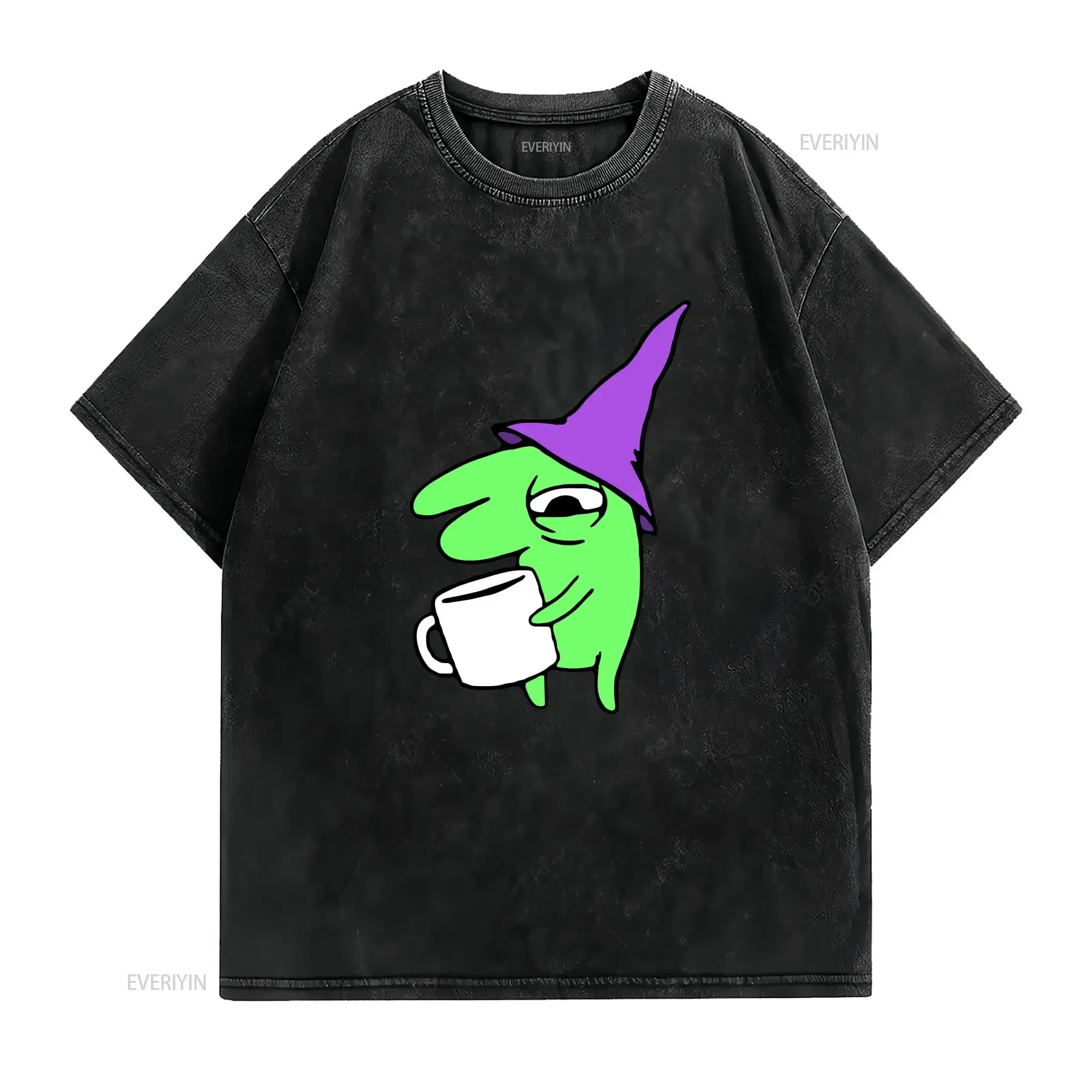 MOST POPULAR Gleb With Coffee Smiling Friends Adult Swim Active T Shirt vintage Washed graphic streetwear fashion homme
