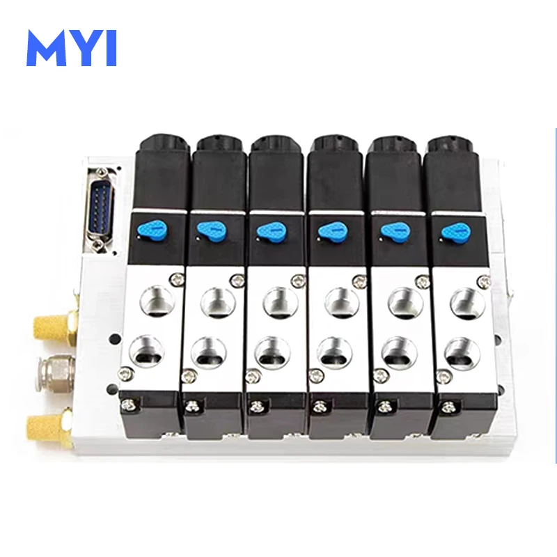 4V210-08 DC24V Solenoid Valve Group Set Magnetic Manifold Valve Bus Type Plug-in Cylinder Control Reversing Combination DC24