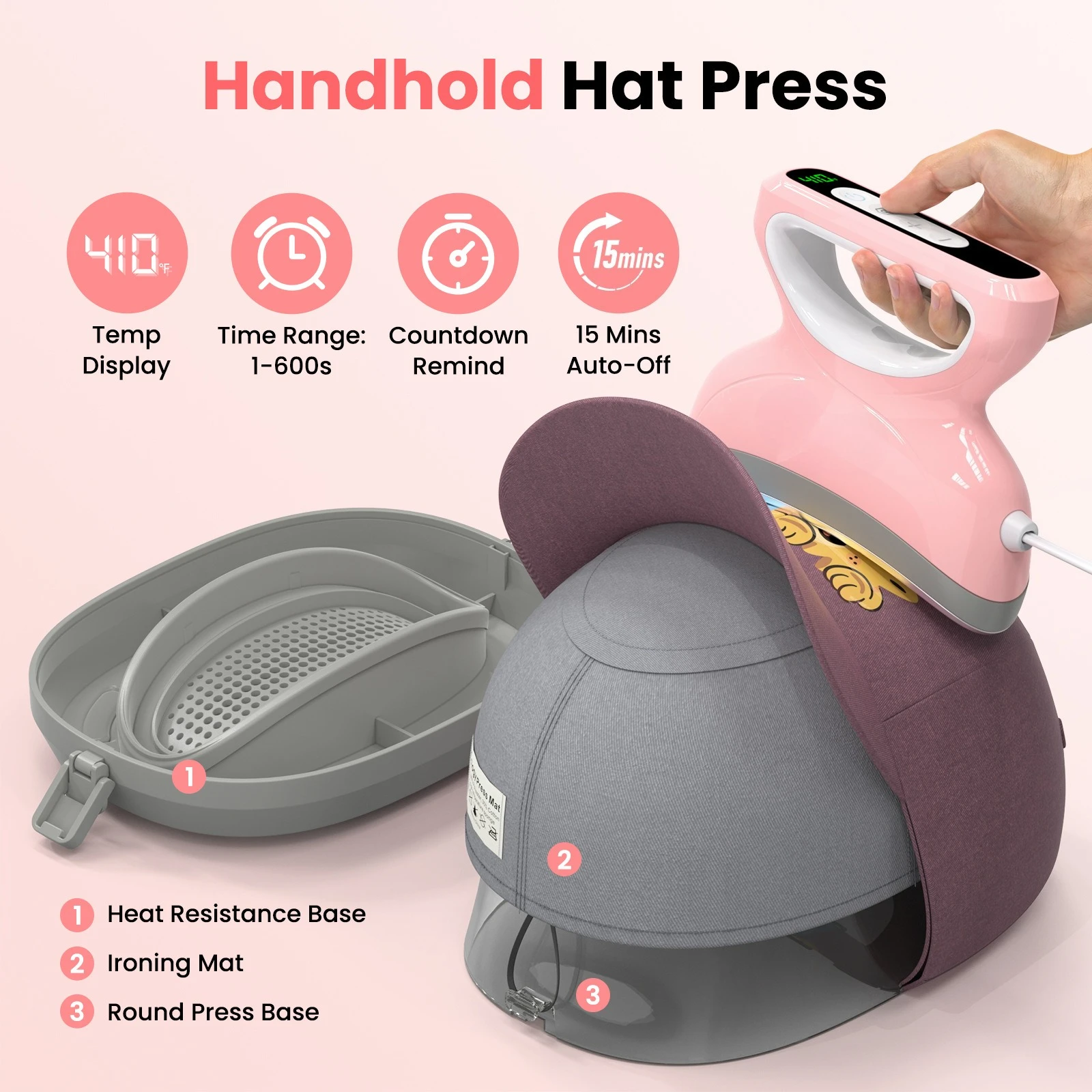 Hat machine Hot press machine Hat heat press machine Fast and uniform heating Temperature adjustable countdown function Safety