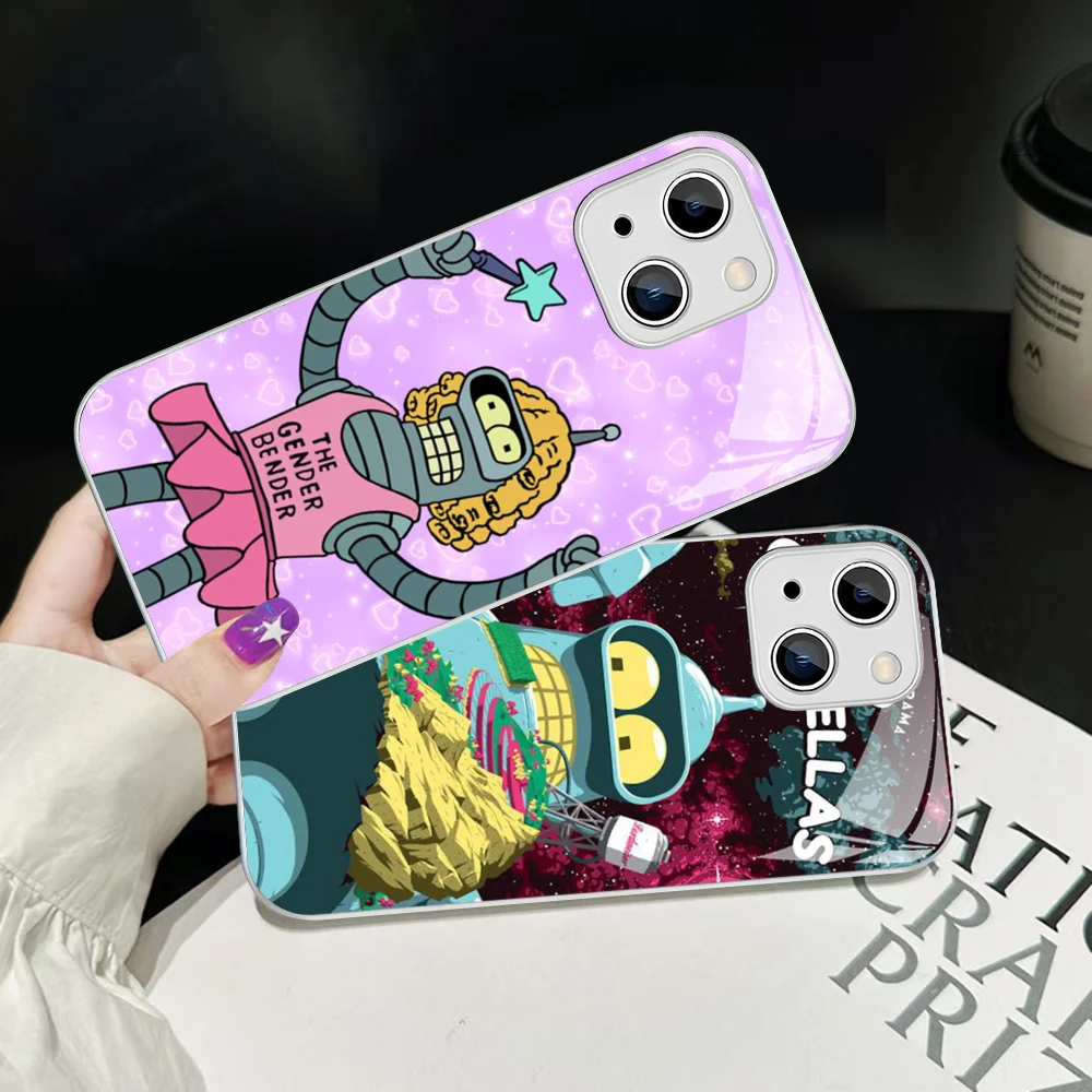 Anime F-FuturamaS Phone Case For iPhone 14 13 12 Mini 11 Pro XS Max X XR 14 Plus Tempered Glass Cover