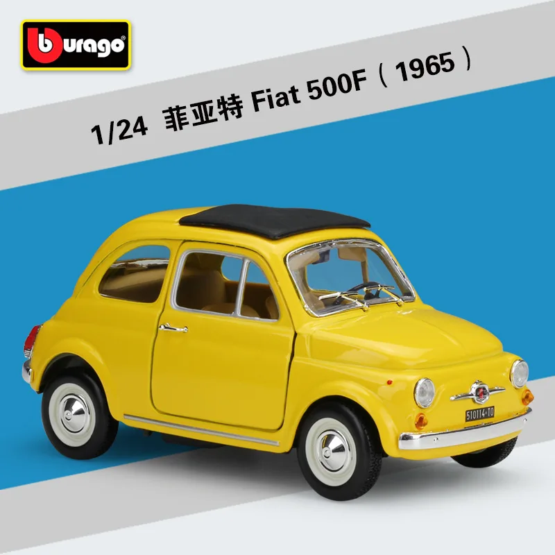 

1:24 Bburago 2007 Fiat 500 ABARTH модель автомобиля из сплава статическая металлическая модель автомобиля B87