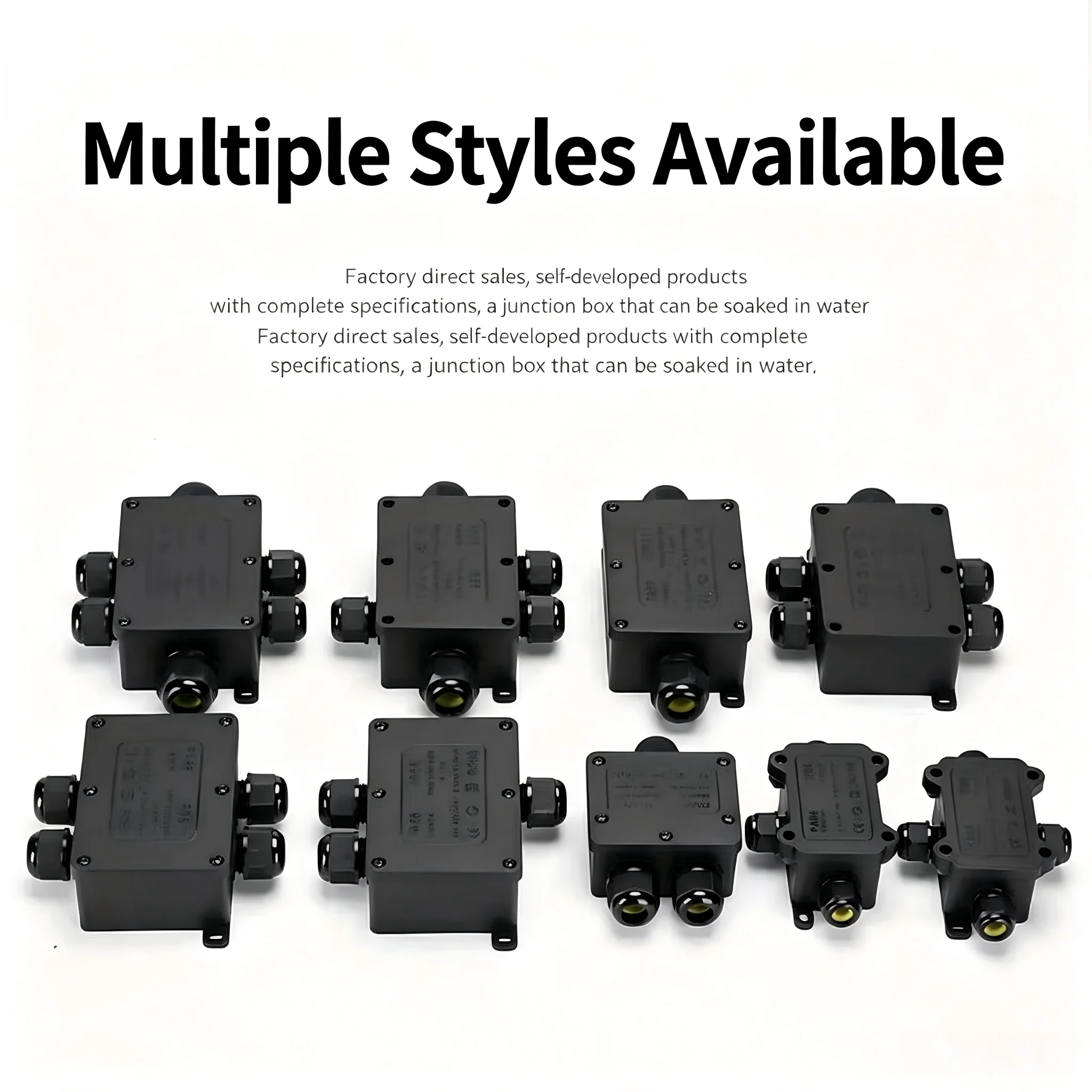 IP68 Waterproof Junction Box Electrical Connector 2-3Way Enclosure Block Cable Connecting Line Protection for Wiring Accessories