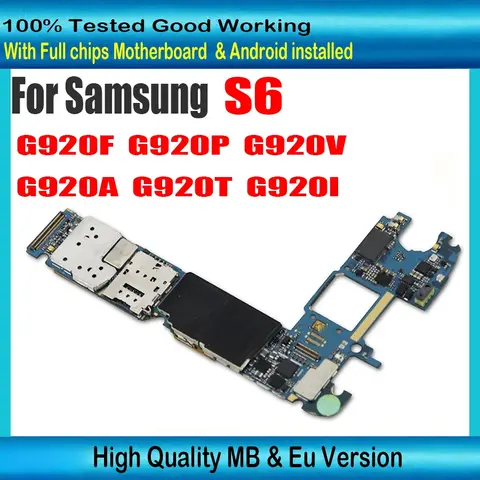 32GB Motherboard For Samsung Galaxy S6 G920F G920I G920V Unlocked for Samsung Galaxy S6 Logic Board，Free Shiping
