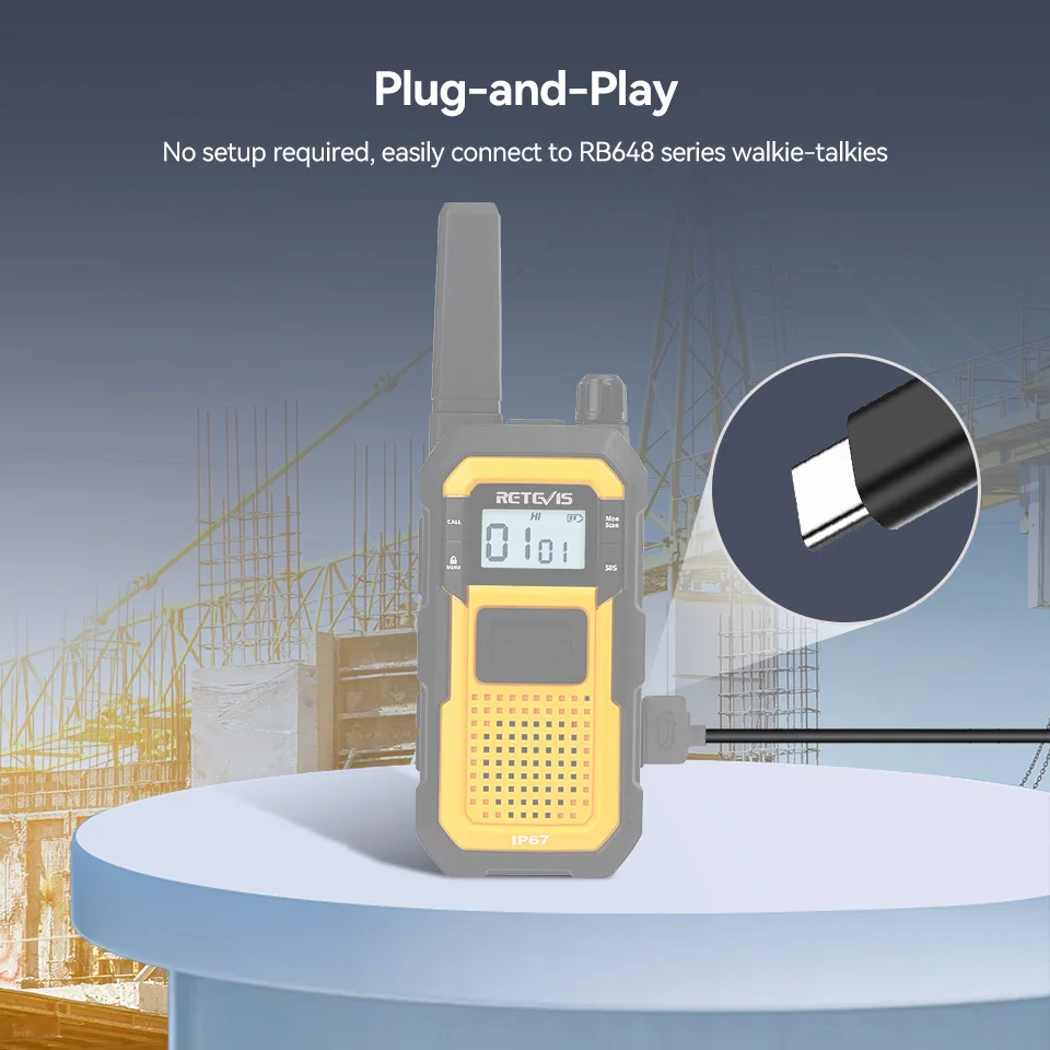 Retevis PC48 RB48 Walkie Talkie Kabel USB do programowania typu C Obsługuje Windows7/XP/10/11 Akcesoria radiowe do Retevis RB648 Plus — zdjęcie produktu 5