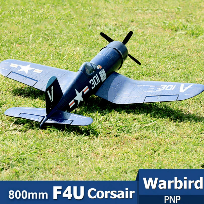 FMSRC 800mm Mini Warbird F4U Corsair V2 niebieski PNP sterowanie radiowe Model samolotu samolot samolot Avion mały tani prezent