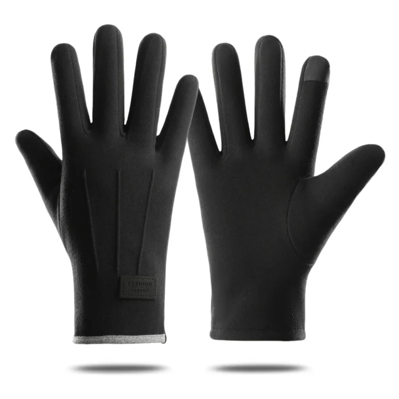 Couple Fleece Lined Winter Gloves, Warm Unisex Hand Gloves for Men Women Outdoor Cycling Driving Sports