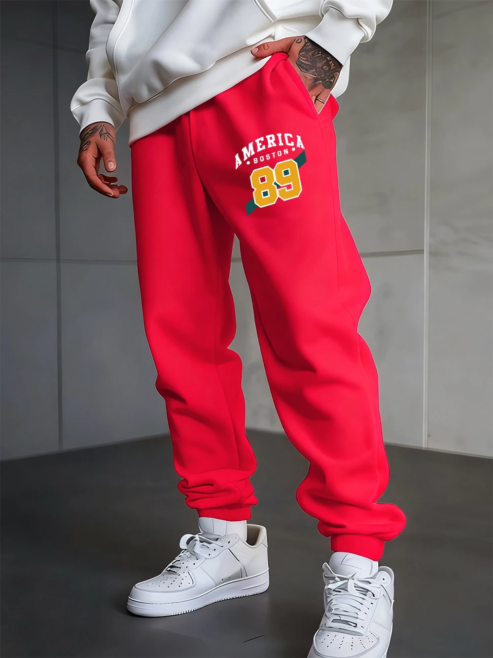 

Спортивные штаны с принтом America Boston 89, мужские брюки для бега с карманами, флисовые удобные универсальные брюки, зимняя мужская спортивная одежда