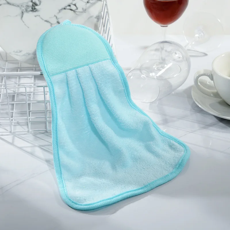 Household Kitchens and Bathrooms Use Absorbent Quick Drying Hand Towels Hangable Thickened Coral Velvet Towel Hand Towel