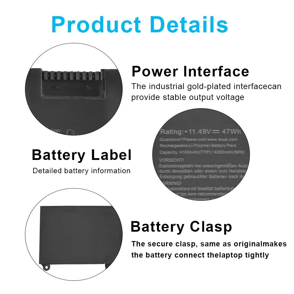 New C31N1636 Laptop Battery for Asus VivoBook Pro 15 N580V N580VD N580GD NX580V X580V X580VD X580GD ZenBook Pro UX502VD DM129T