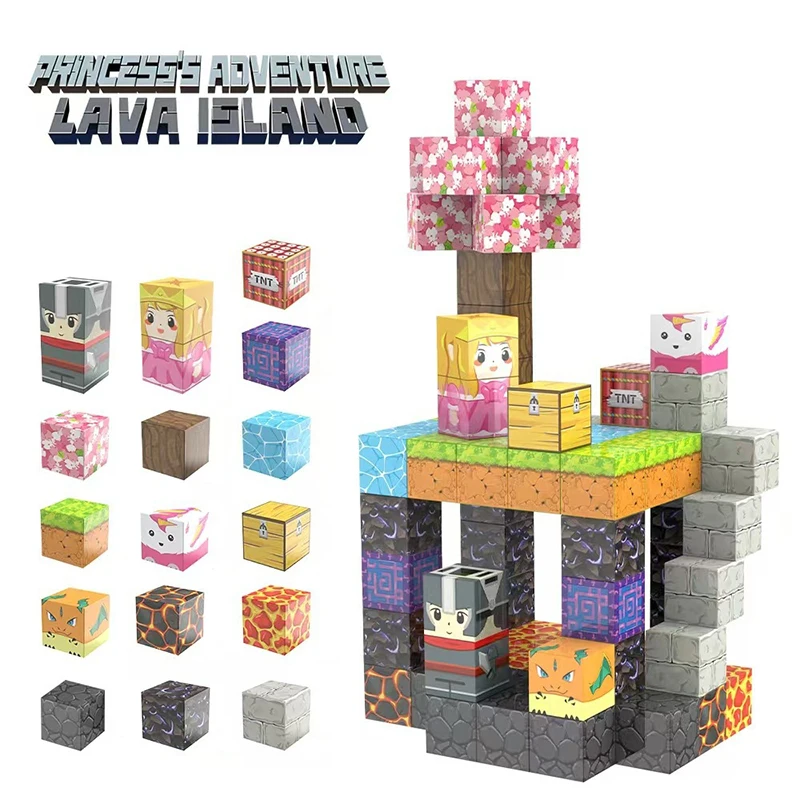 Nether Portal Magnetische Blokken Speelgoed Bouwen Magneet Wereld Set Voor Jongens Meisjes Stem Montessori Zintuiglijke Kubussen Voor Peuters Gift