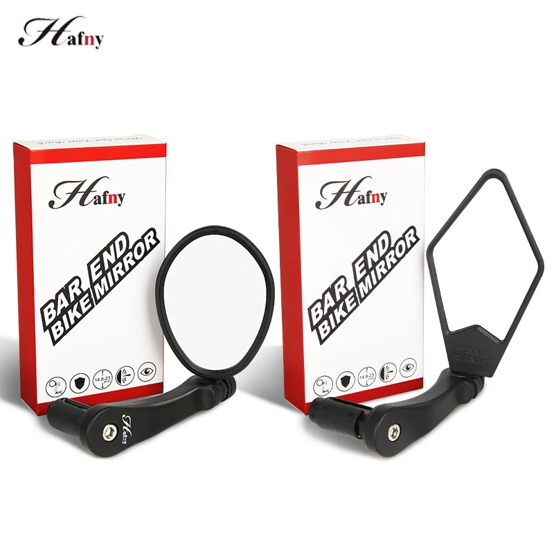 Hafny Original Bicycle Handlebar End Mirrors Rotatable Road Bike Rear View Mirror MTB Cycling Steel Lens Blind Spot Safe Mirror