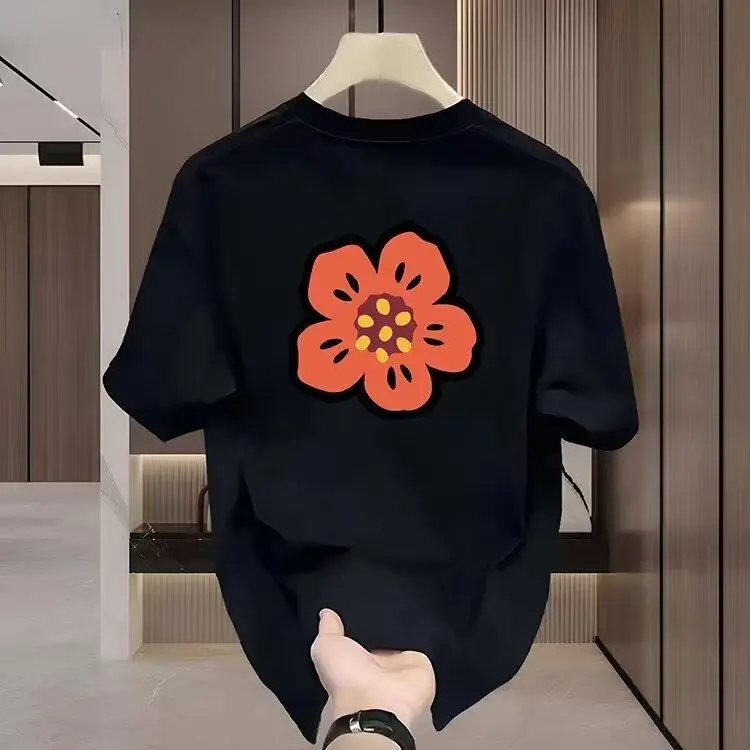 

Базовая футболка унисекс из 100% хлопка (США), оверсайз, с небольшим узором, круглым вырезом, коротким рукавом, мягкая, дышащая, для активного отдыха