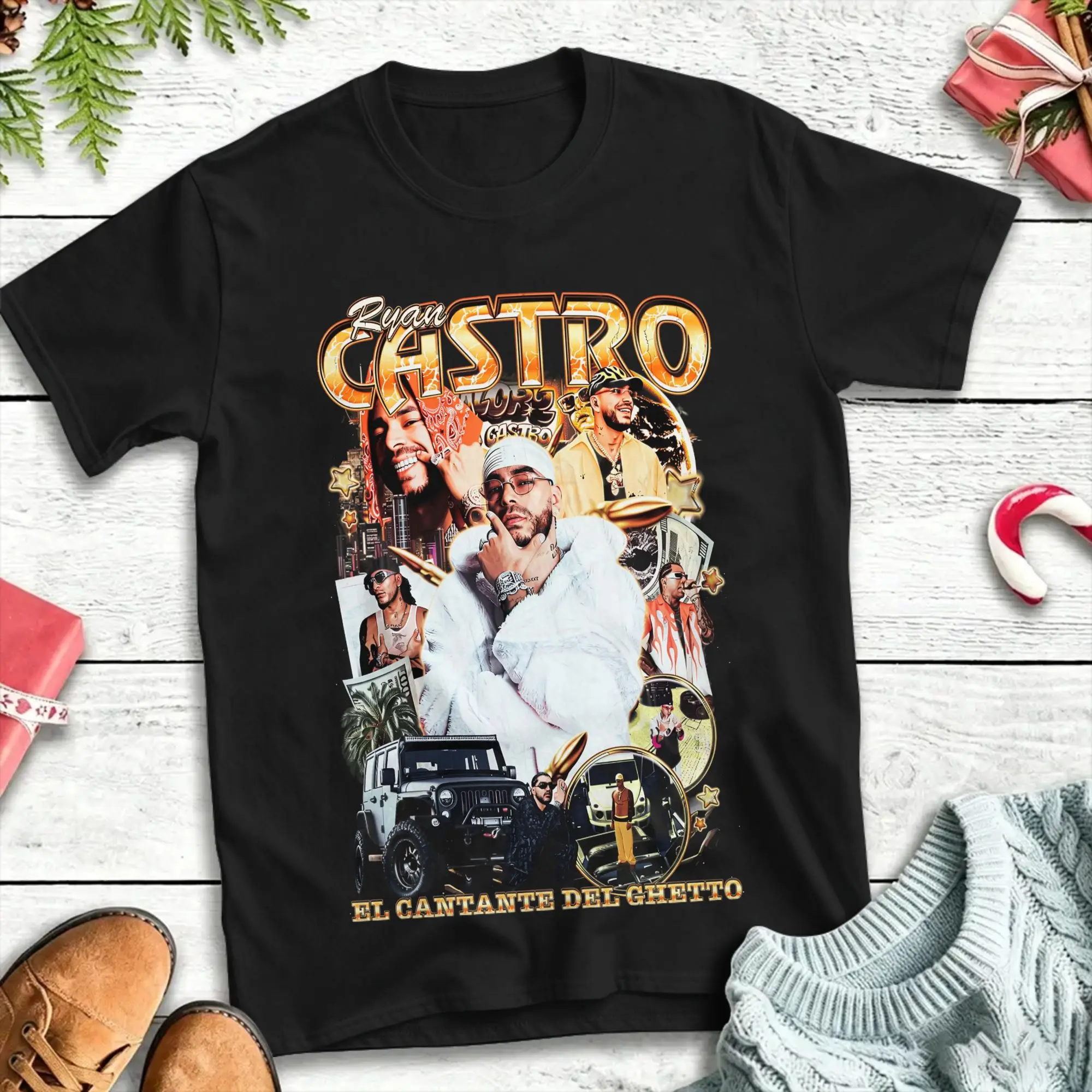 Ryan Castro singer  Men's T Shirts  Awesome Tees Short Sleeve Round Neck T-Shirts Pure Cotton Adult Tops