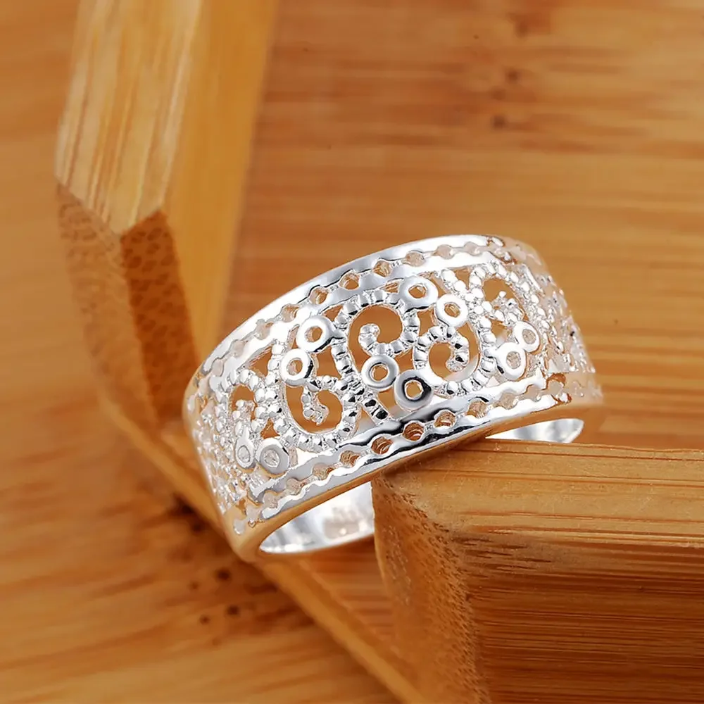 Venta al por mayor, anillo bonito de Plata de Ley 925 con dijes para mujer, regalo de fiesta de boda, clásico de lujo