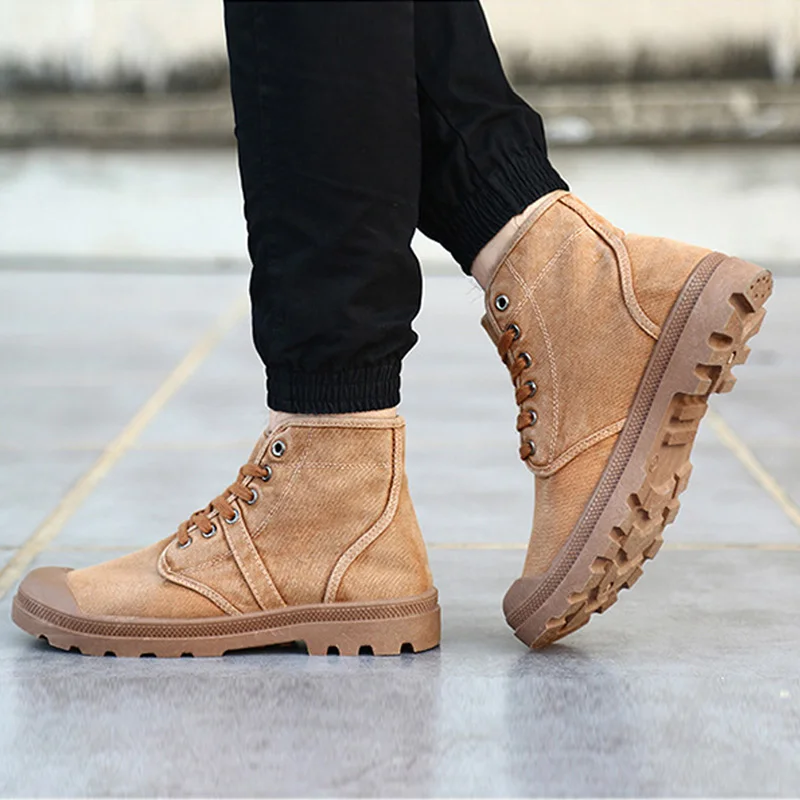 Autumn Early Winter Boots Men Canvas Shoes High top Casual Shoes Fashion Men\'s Boots Male Brand Ankle Botas A215