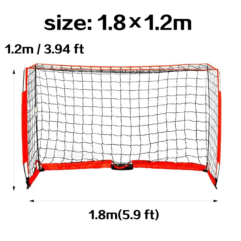 Porta de fútbol plegable rectangular al aire libre, red de portería de fútbol portátil, portería de fútbol para niños de fibra de vidrio
