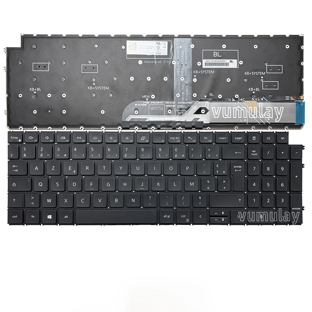 Spanish Keyboard for Dell Inspiron 5510 5511 5518 7610 3511 3520 3515 Vostro 3525  5515 7510 5620 5625 Latitude 3525 3530 P108F