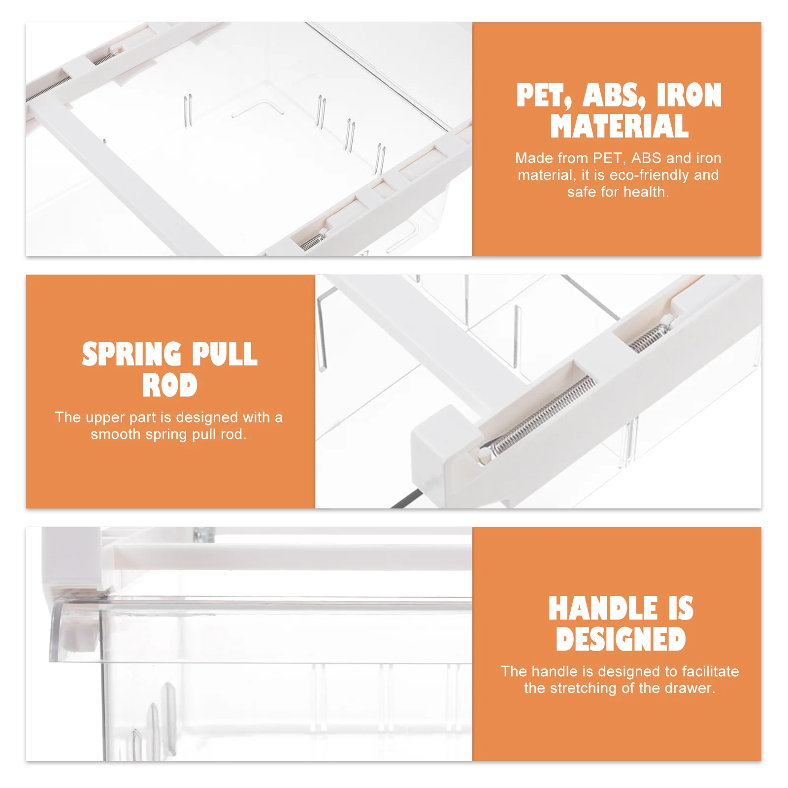صندوق تخزين درج ثلاجة الحيوانات الأليفة الشفاف، منظم ثلاجة بسعة كبيرة، حافظة الخضروات، مكواة ABS صديقة للبيئة