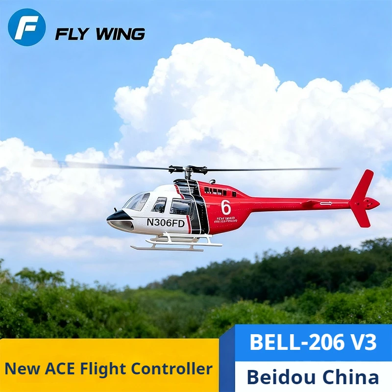 

FLYWING NEW BELL 206 V3 Имитация модели вертолета с дистанционным управлением НОВАЯ ACE Управление полетом GPS-позиционирование Возврат в один клик RTF