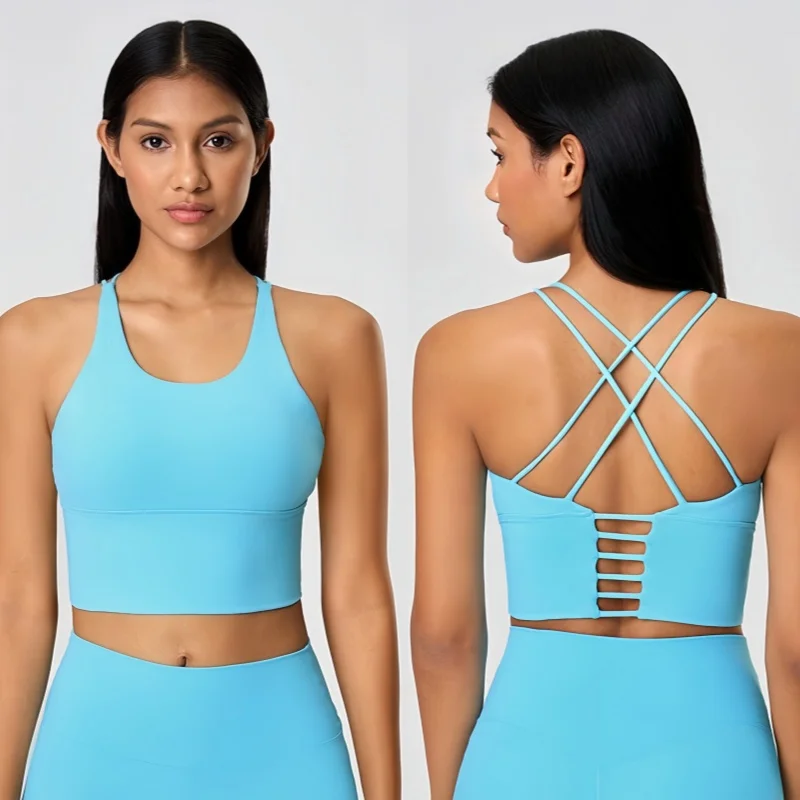 

Summer Women's Backless Yoga Tank - Breathable Strappy Fitness Top for Workouts, Stylish Sports Bra with Cool Comfort Design