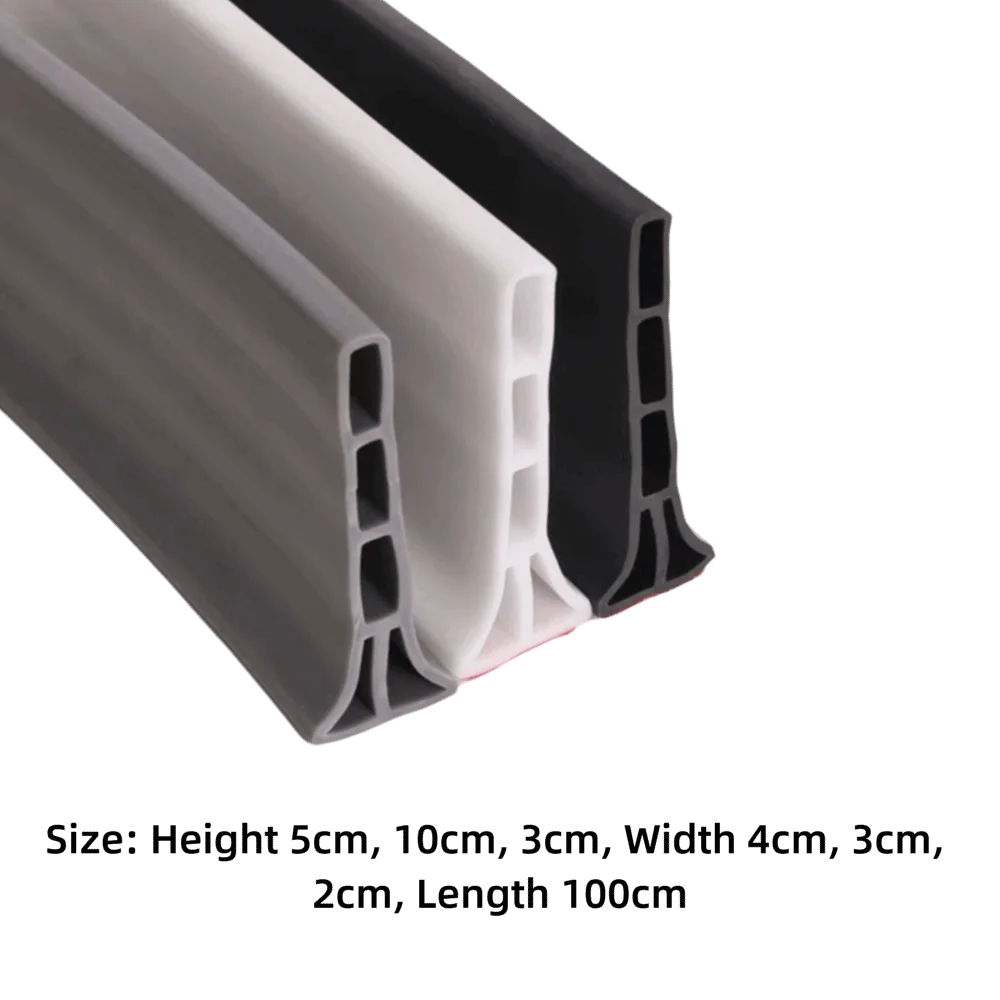 Flexible Glue Material Bathroom Water Stopper Curved Bendable Water Block Function Shower Floor Seal Strip Detachable
