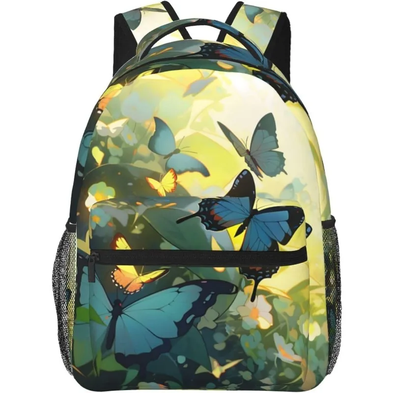 

Сумка для ноутбука «Снова в школу», легкий рюкзак для ноутбука Summer Forest Butterfly, легкий многоцелевой дорожный повседневный рюкзак Uni