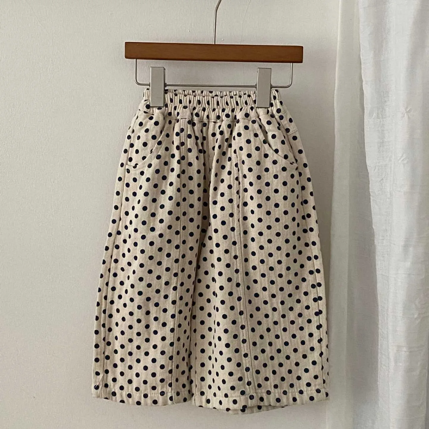 Girls Pants 2026 Spring and Autumn New Children's Clothing Korean Style Girl Baby Foreign Leisure Wave Point Cotton Pants