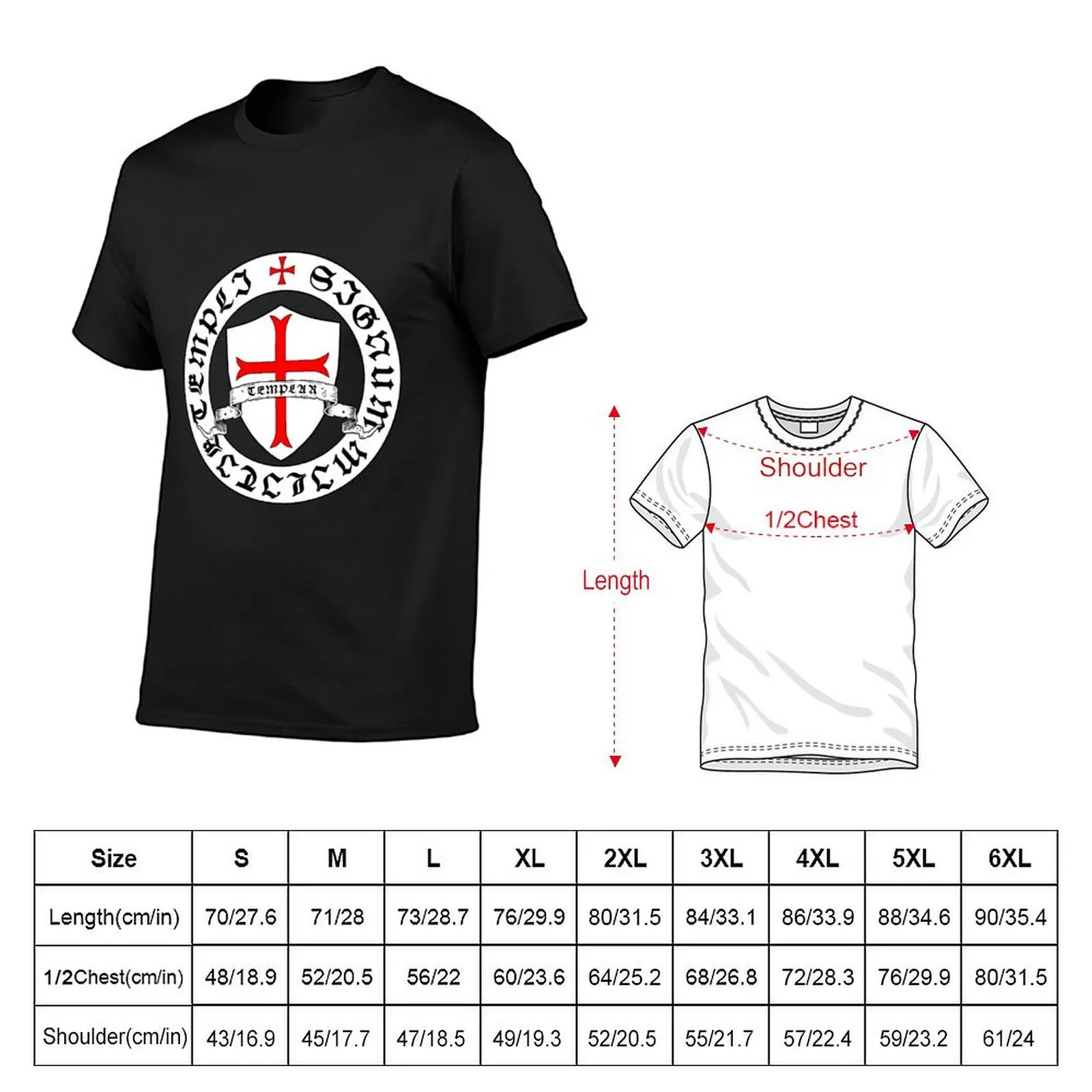 Knights Templar 12th Century Seal - Holy Grail - templars - crusades T-Shirt Blouse heavyweights cute tops Men\'s cotton t-shirt