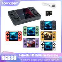 Powkiddy RGB30 Retro Handheld Game Console 720*720 4 Inch IPS Screen Linux System Open-Source Video Player Children's Gifts