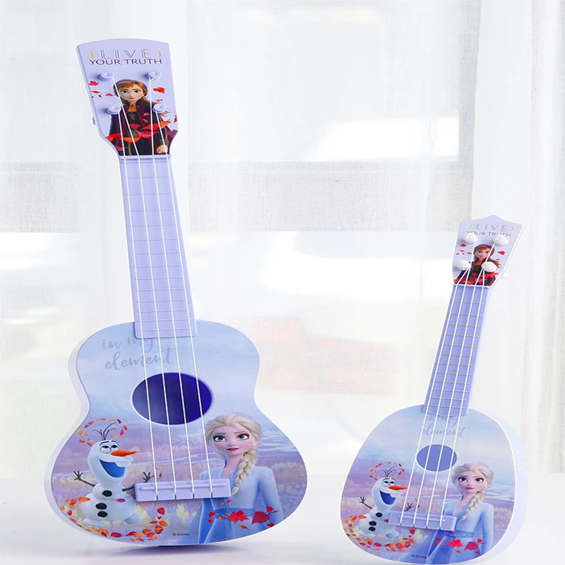 Disney Frozen 2 Children Musical Toys Ukulele Guitar Toys for ChildrenAnime FigureElsa Frozen Moedel Kawaii Cartoon Toys for Kid