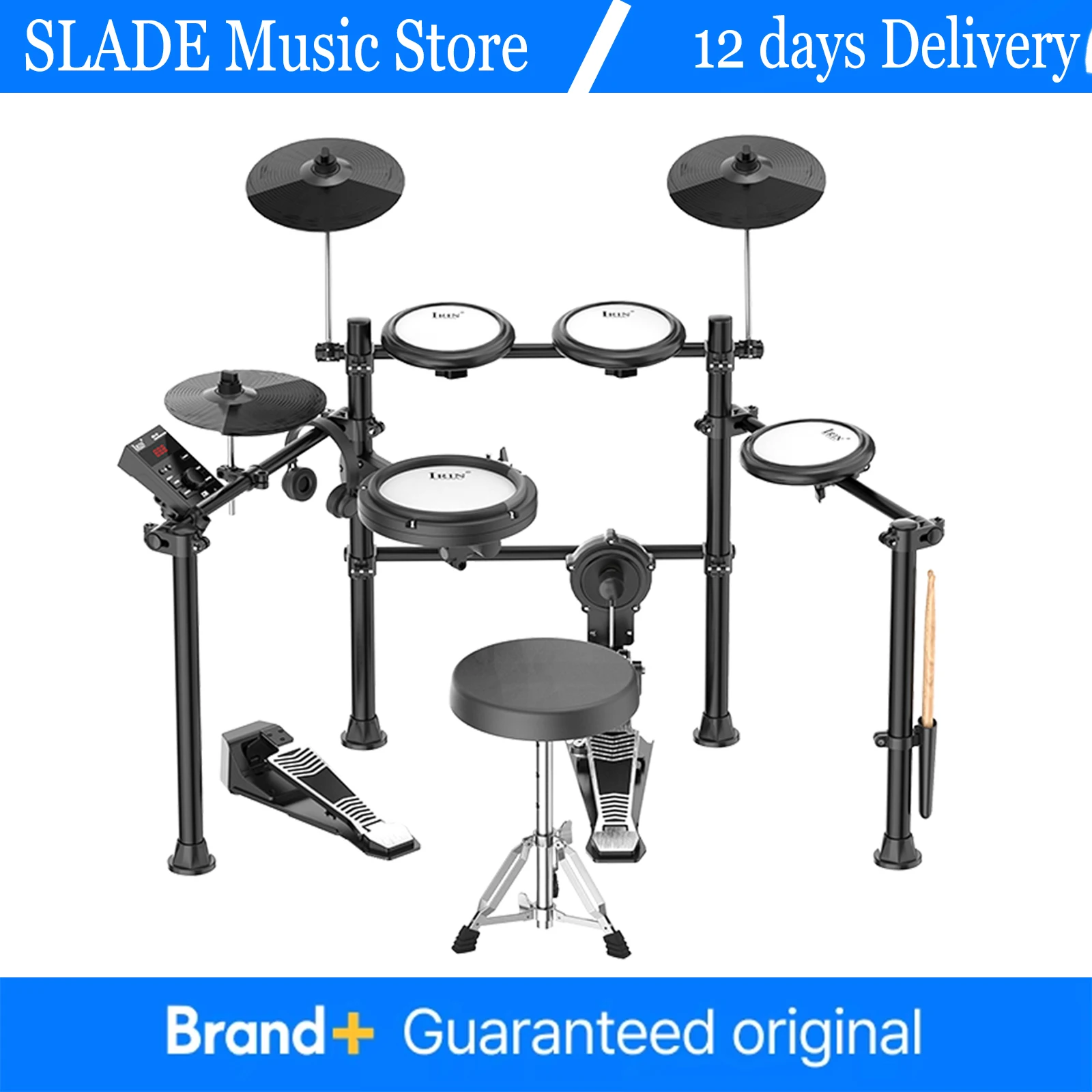 

Комплект IRIN Pro IRIN ND-08/16 Электронная барабанная установка 5 барабанов + 3 тарелки Bluetooth/MIDI | Сетчатые силиконовые наушники + палочки