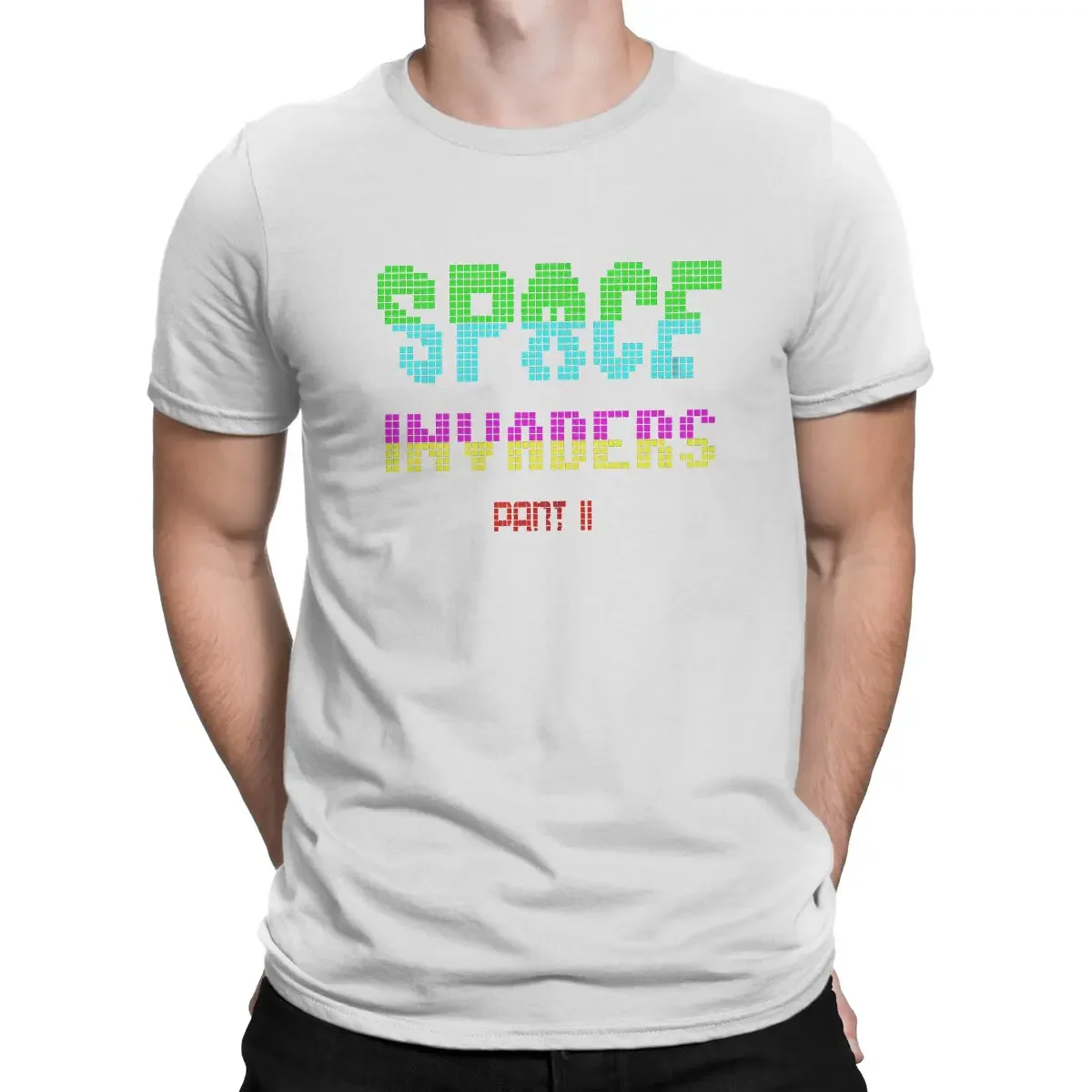 Men Tops Vintage Alternative Summer Clothes Harajuku T Shirt Space Invaders Shooting Video Game Space Invaders Part II Tshirt