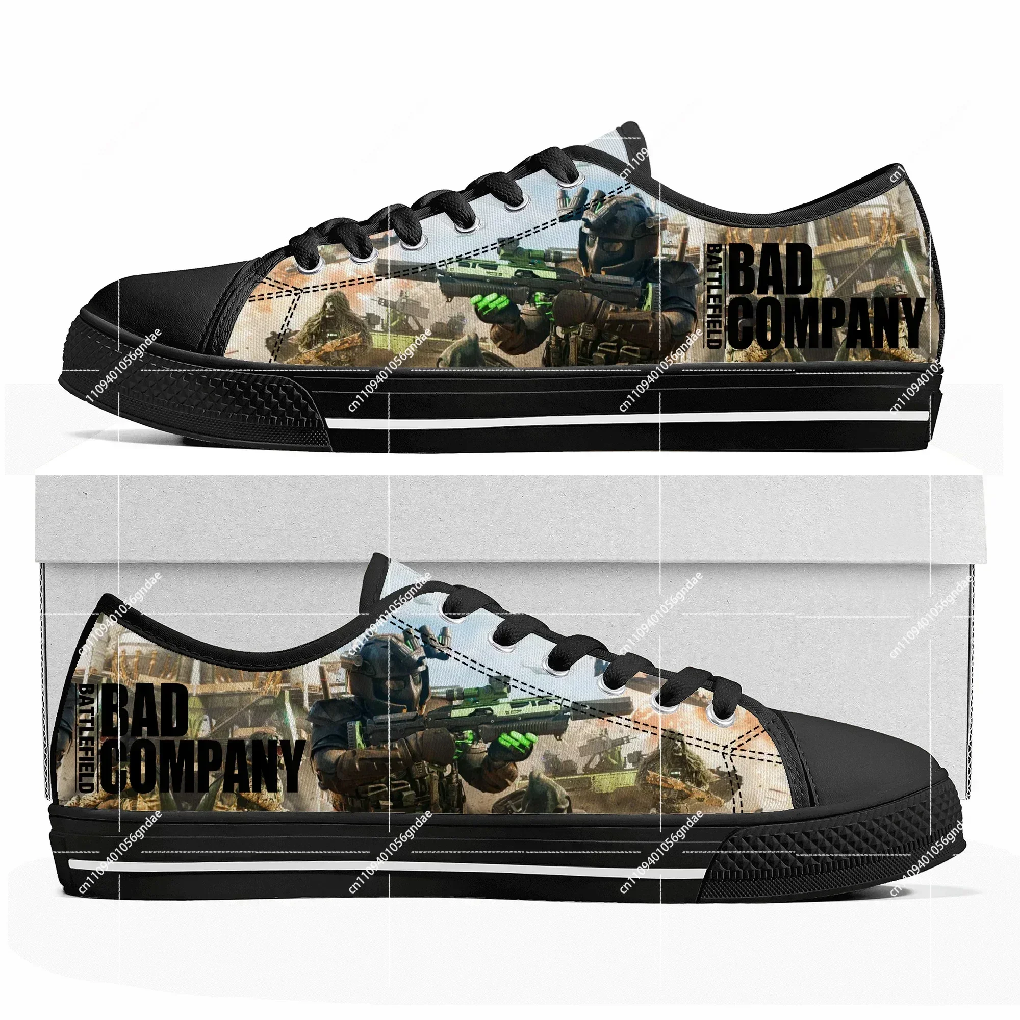 

Battlefield Low Top Sneakers Hot Cartoon Game Womens Mens Teenager Fashion Shoes Casual Tailor Made Canvas Sneaker