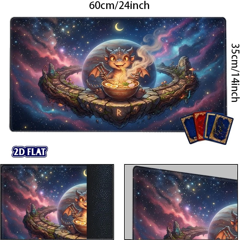 TCG/CCG game mat Suitable for tabletop card games High-definition Dragon Ramen Universe table mat, compatible with TCG/CCG games