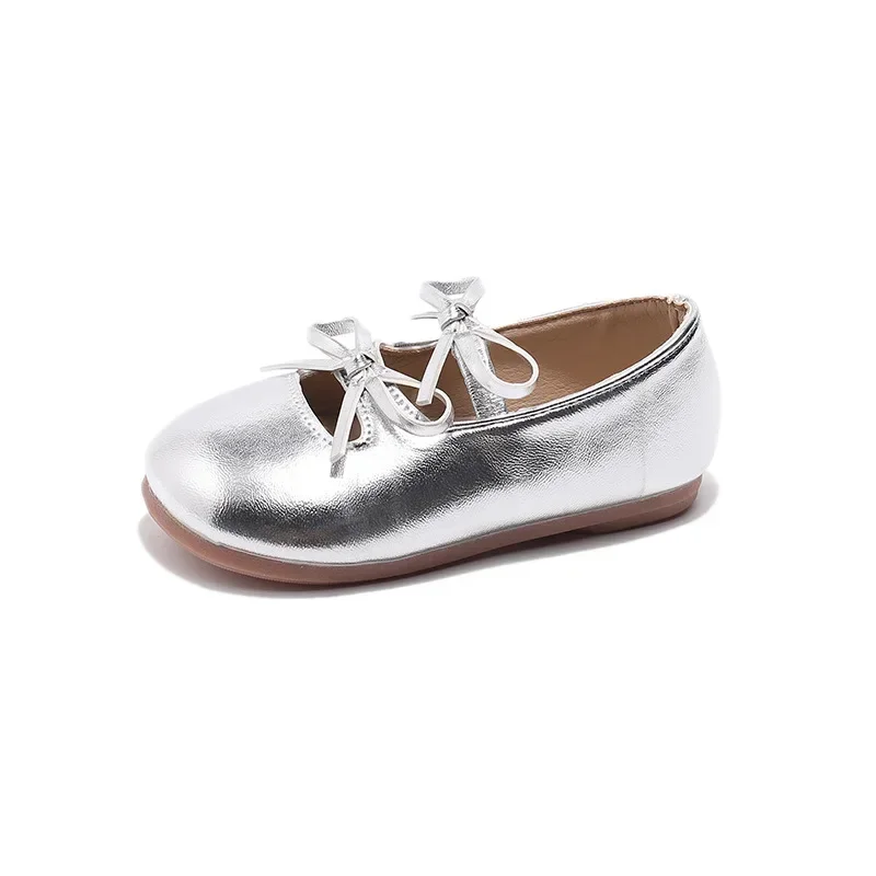 Children Leather Shoes for Girls 2024 Autumn New Fashion Korean Style Soft Bottom Ballet Dance Anti-slippery Elegant Chic Flats