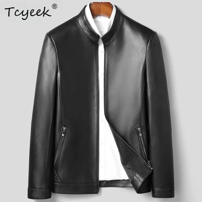 

Tayeek Real Leather Jacket Men Spring Autumn Motocycle Jackets New in Coats Genuine Sheepskin Coat for Man 2025 Chaquetas Hombre