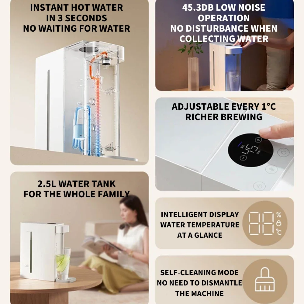 新しい Xiaomi Mijia インスタント温水ディスペンサー S2202 ホームオフィスデスクトップ電気ケトルサーモスタットポータブルウォーターポンプ高速