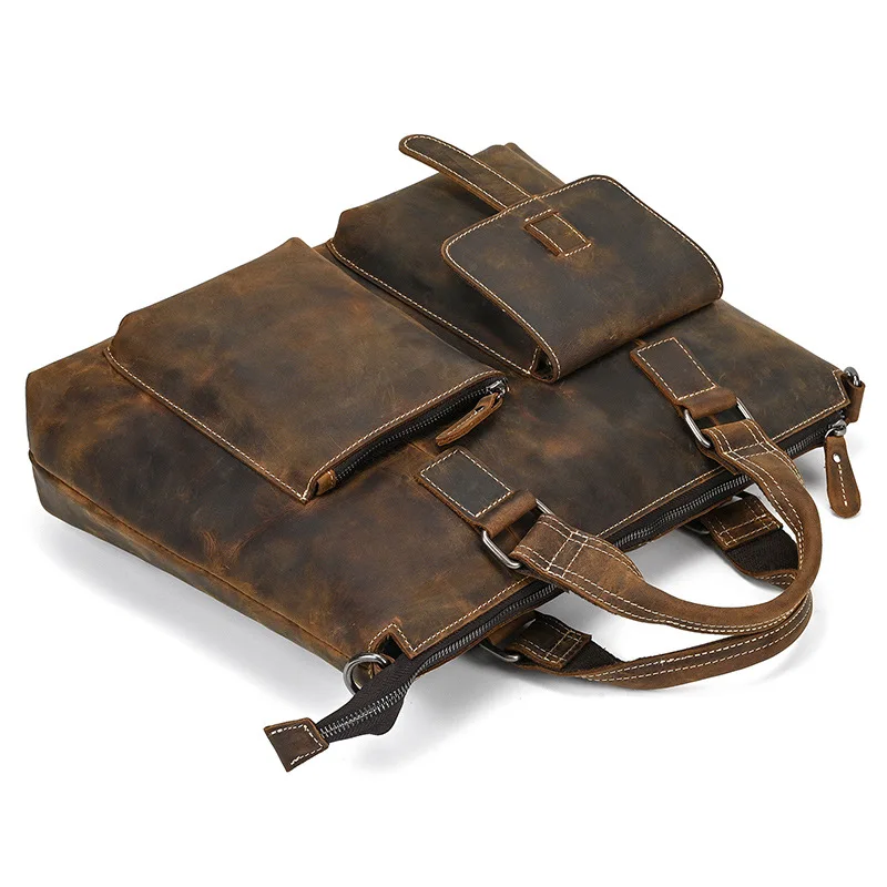 

Multi-functional Men's Briefcases Shoulder Fashion Leisure Retro Briefcases Outdoor Leather Bags Aktetassen MHGWB