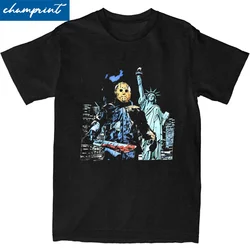 Friday 13th Jason Voorhees Takes Manhattan T Shirt Men's 100%Cotton Clothing Retro Round Neck Short Sleeve