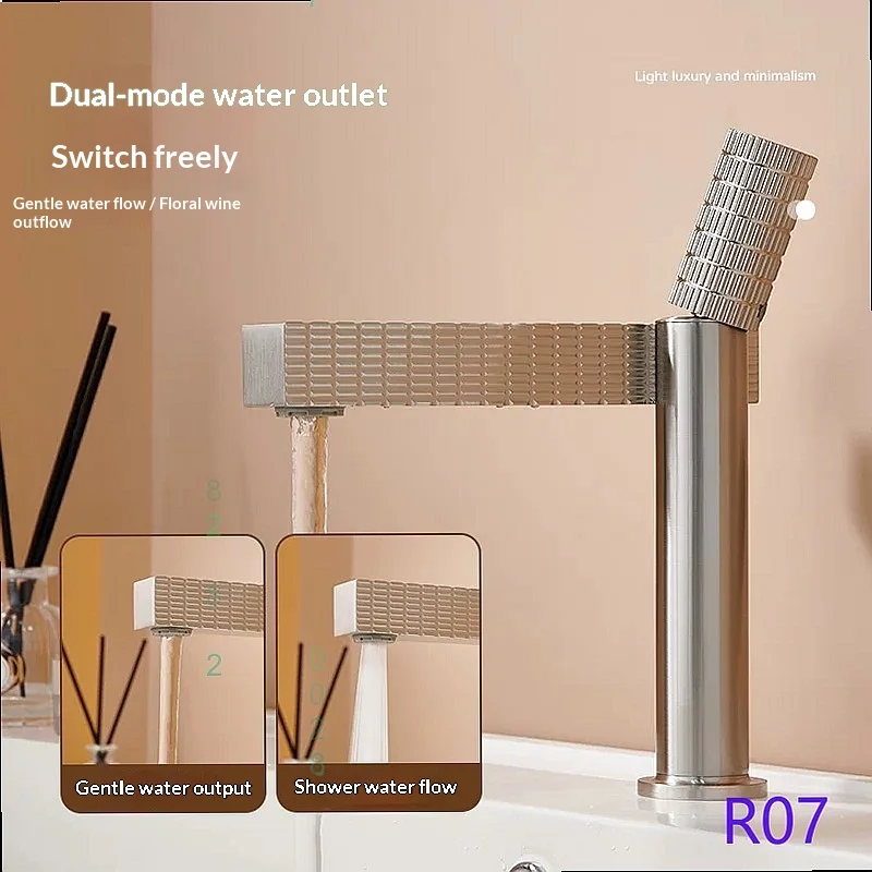 High‑Quality Solid‑Brass Modern Basin Faucet, Anti‑Splash Hot & Cold Water Mixer Tap for Home Bathroom Use