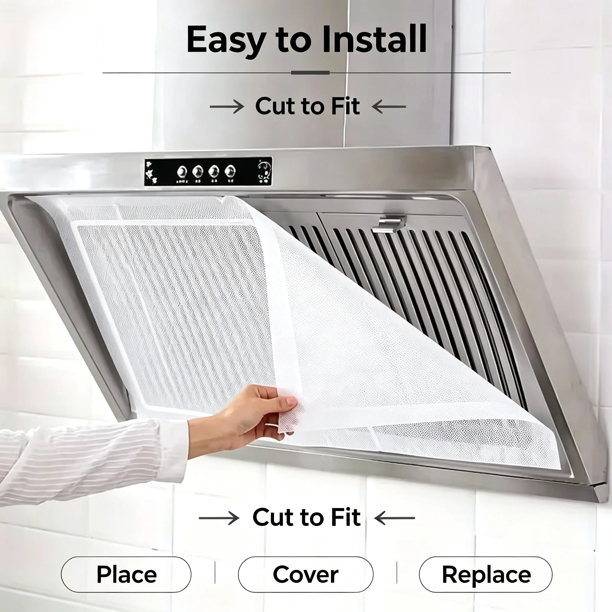 Heavy Duty Range Hood Filters Oil Absorbing Mesh Covers Simple Install Kitchen Ventilation Filter for Home Cooking
