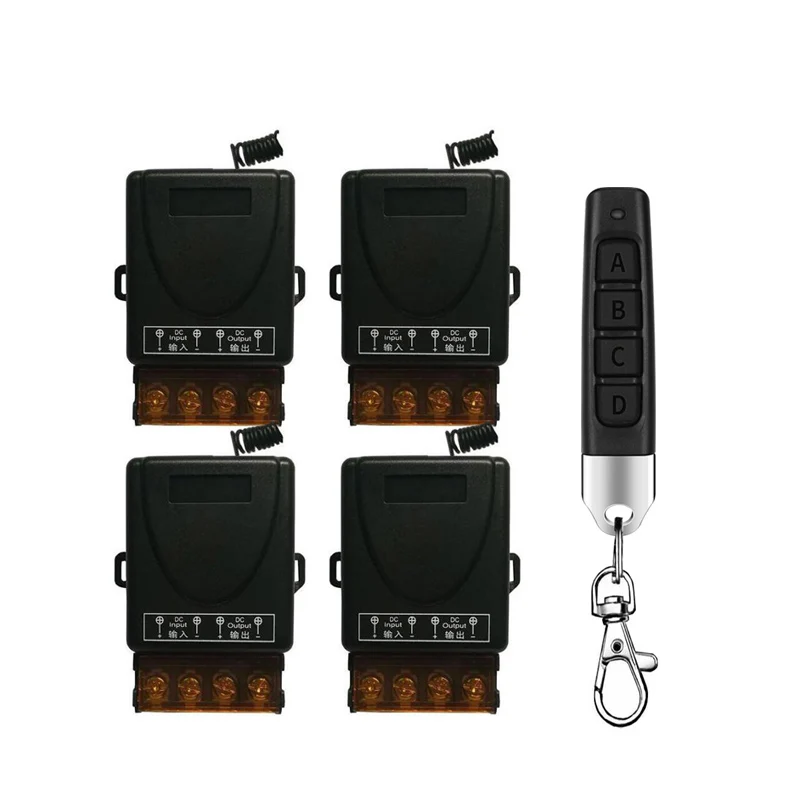 

Universal 433mhz DC12V 24V 36V 48V 30A relay RF Wireless radio Remote Control Receiver Transmitter 1000m Pump motor